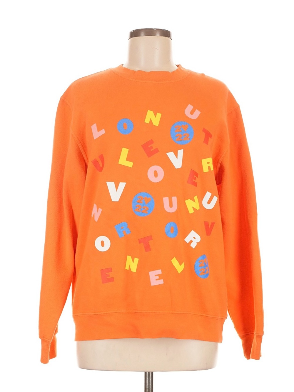 Harry Styles Love On Tour 2022 Orange Alphabet Crewneck Sweatshirt Size M